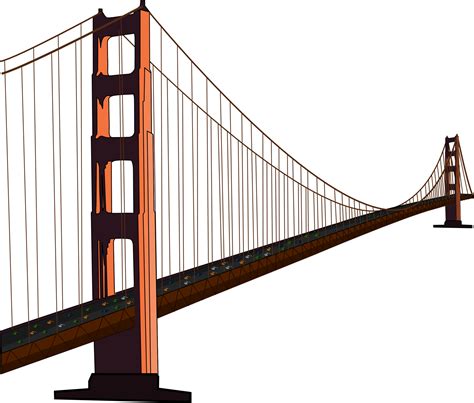 golden gate bridge drawing clip art